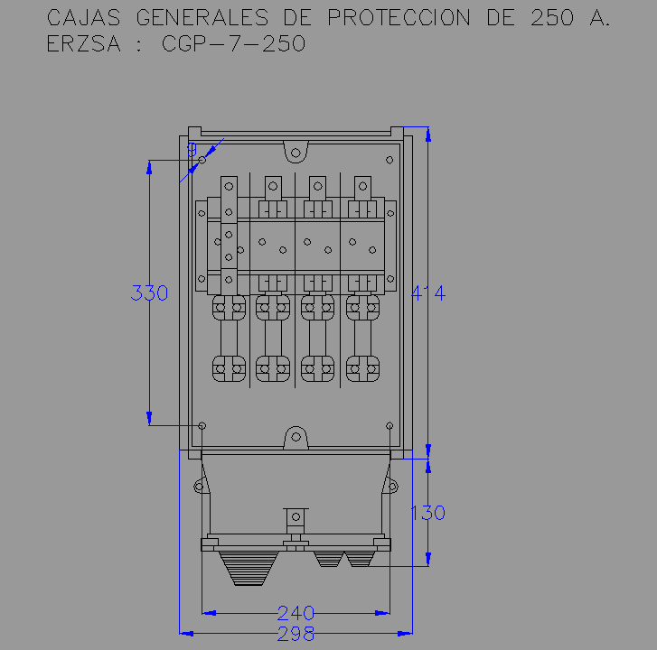 Bloque Autocad Caja general de protección CGP250II.